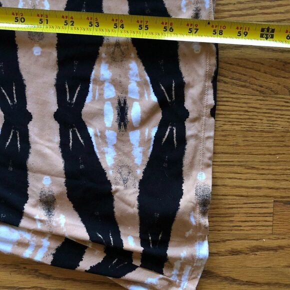 BEL KAZAN Tan Black White Stretch Smock Sleeveless Maxi Dress Women's Size Small - Picture 6 of 7